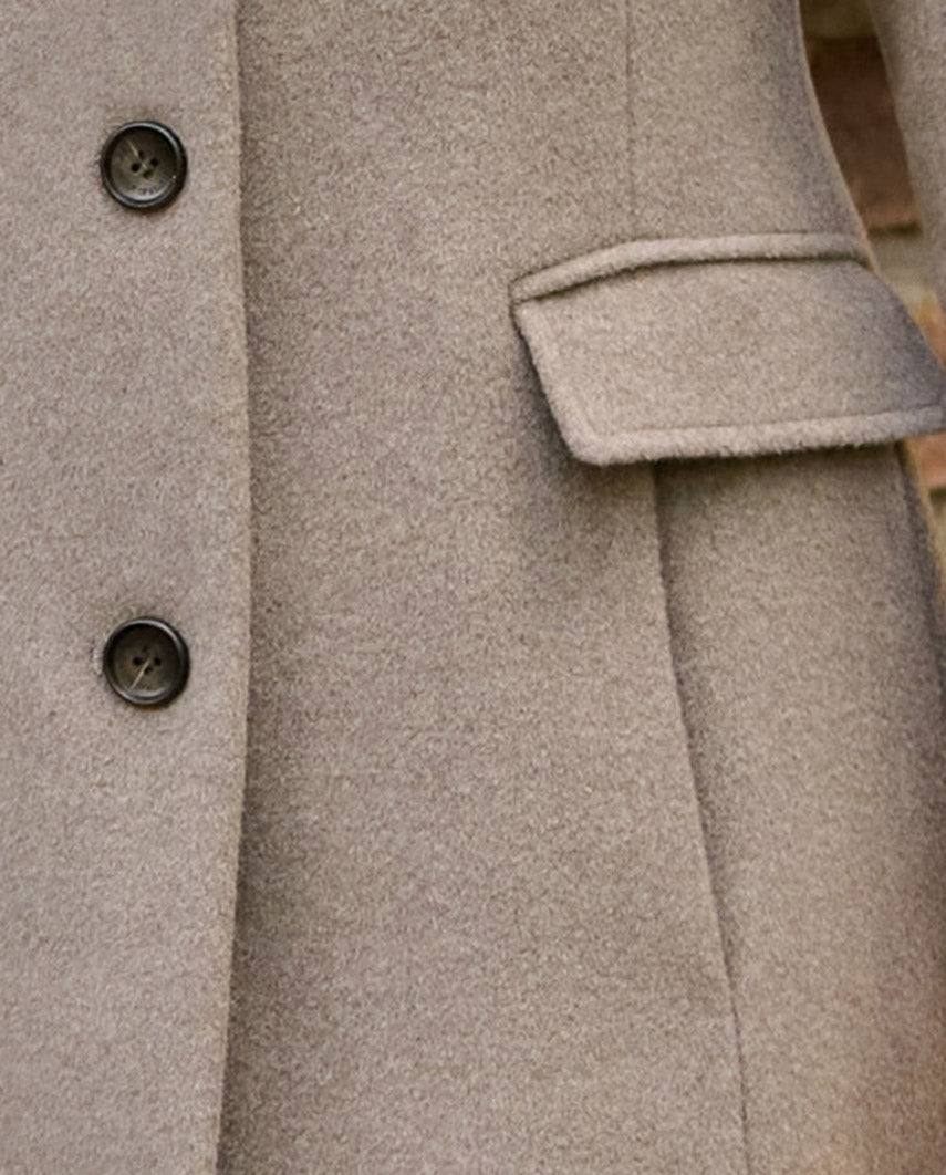 Damenmantel ''Emilia'' aus Woll - Kaschmirqualität in taupe - Wellington of Bilmore