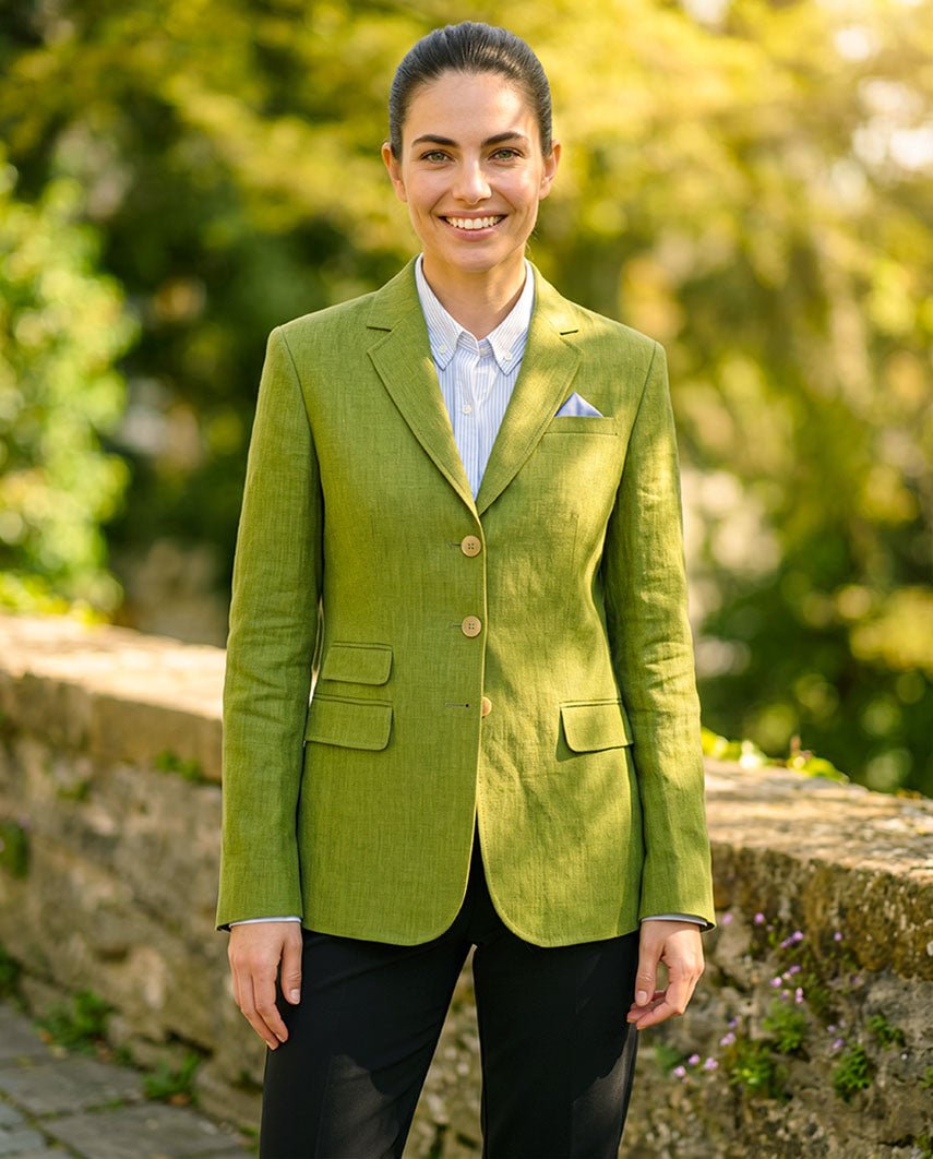 edler Damen Leinenblazer ,,Carola'' in green apple - Wellington of Bilmore