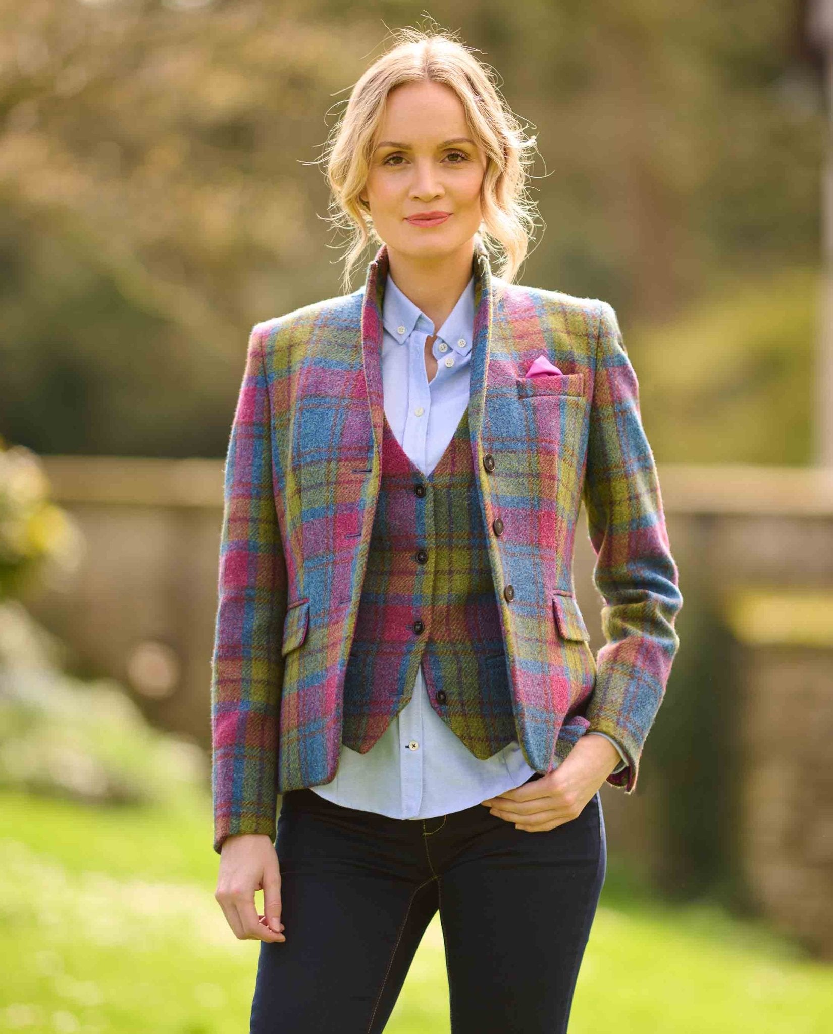 Harris Tweed Blazer ''Ladiesclub'' in candy check - Wellington of Bilmore