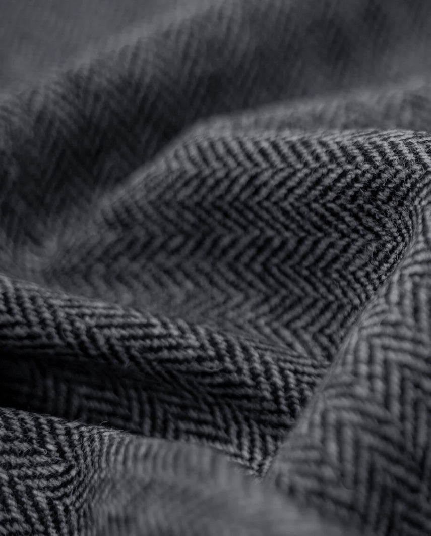 Harris Tweed Mütze "Henry Cap" in anthra Herringbone - Wellington of Bilmore