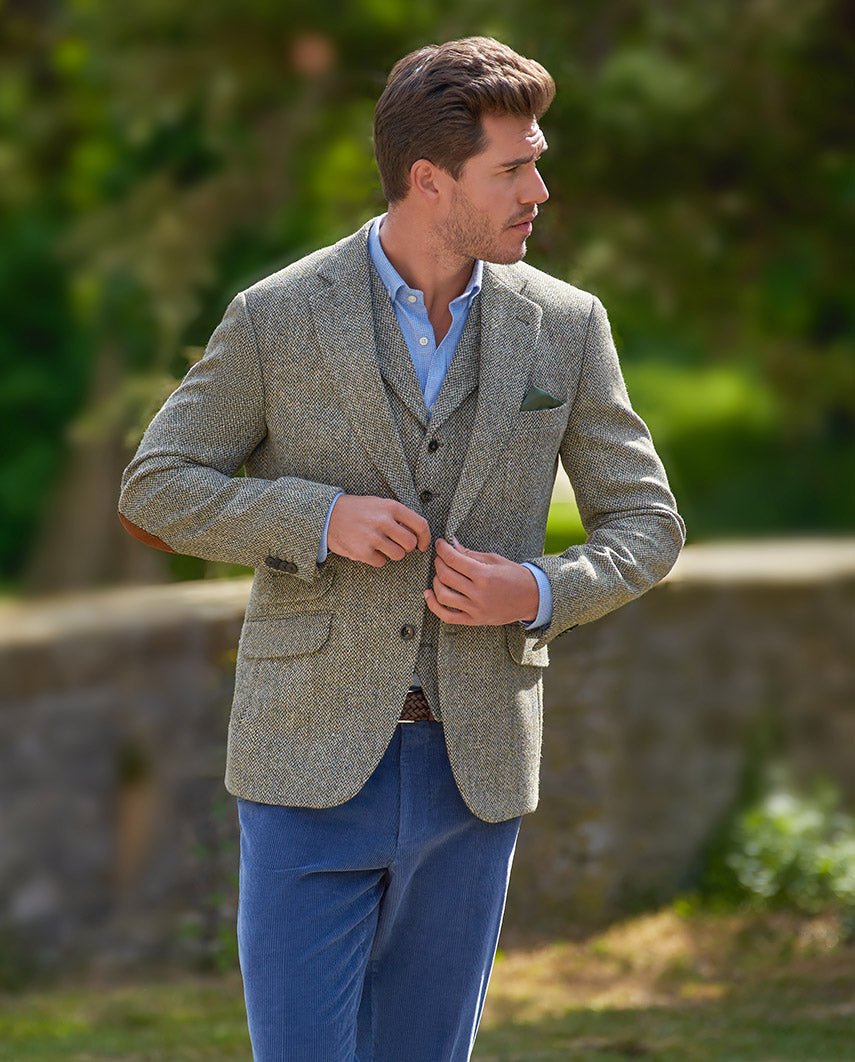 Harris Tweed Sakko ''London'' in multigreen - Wellington of Bilmore