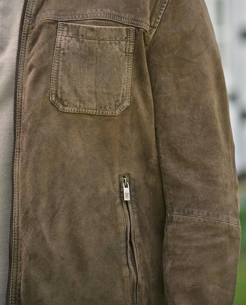 Herren Lederjacke ”Jason” aus Ziegenvelours in braun - Wellington of Bilmore