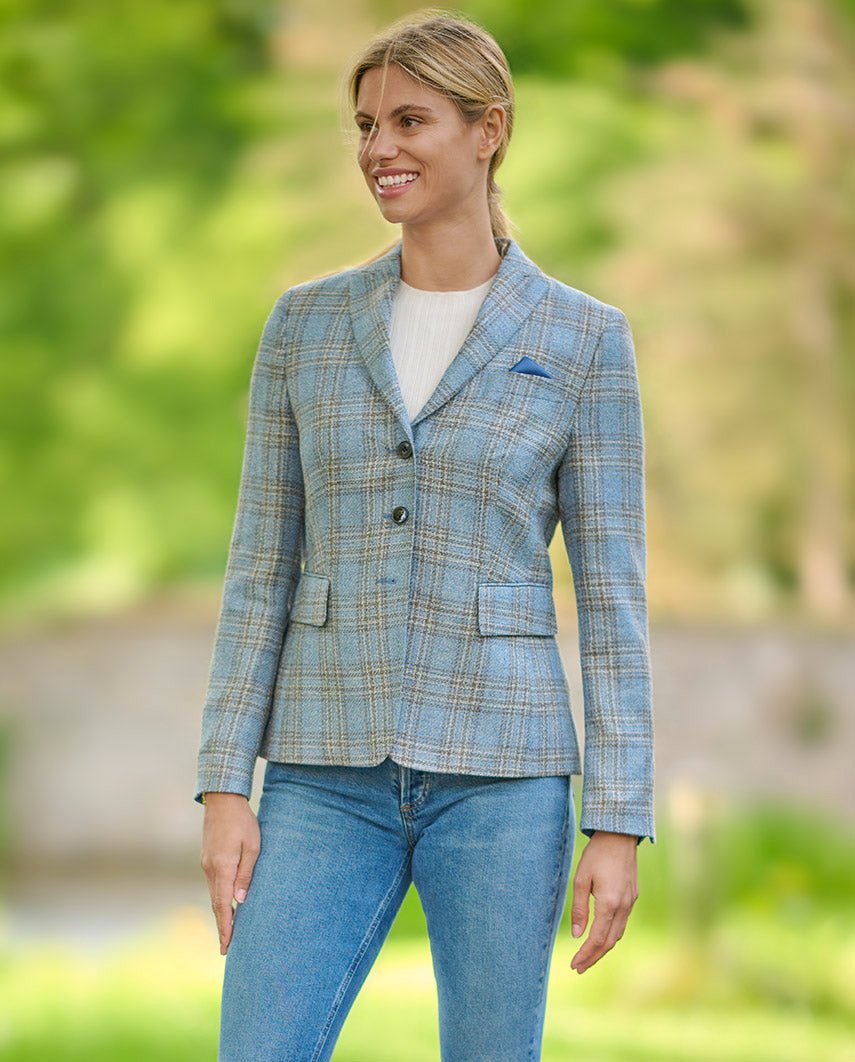 Sommerblazer ''Ladiesclub'' im karierten edlen Schurwoll - Mix - Wellington of Bilmore