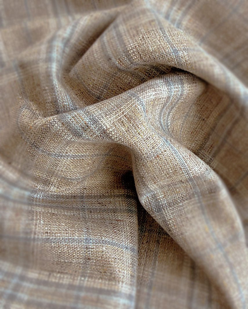Sommersakko ''London'' im beige - blauem Glencheck aus Seide - Wellington of Bilmore
