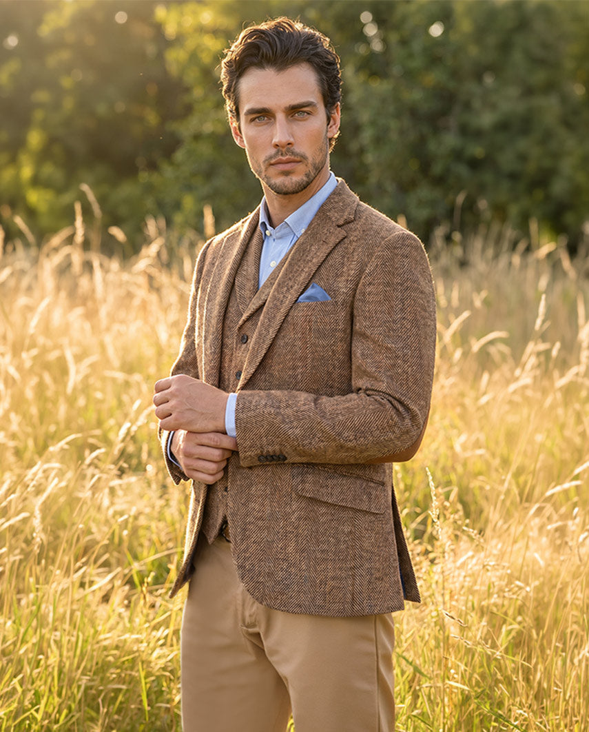 Harris Tweed Sakko ''London'' in Herringbone Check