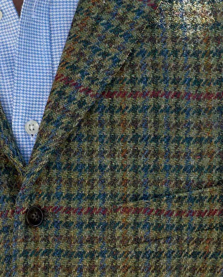 Harris Tweed Weste "Wales" in green Castle