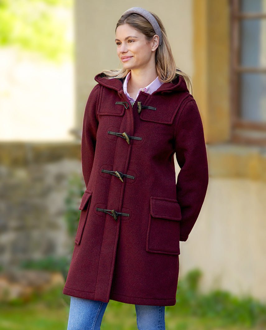 Dufflecoat für Damen ''Ladies Duffle'' in burgundy - Wellington of Bilmore