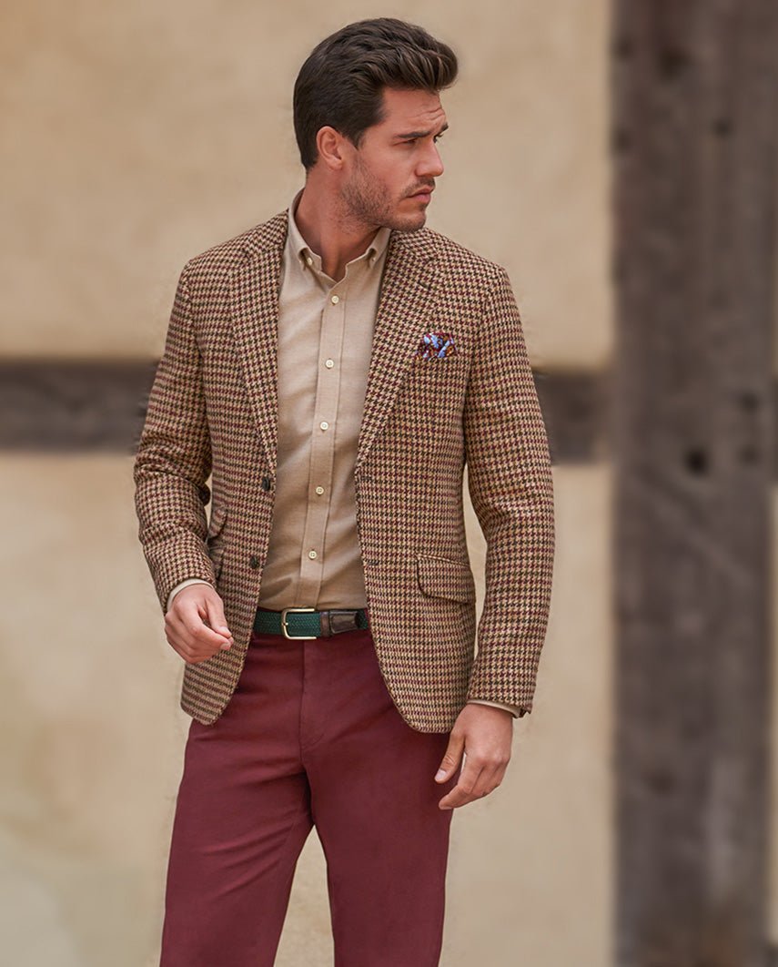 Harris Tweed Sakko ''London'' in country houndstooth - Wellington of Bilmore