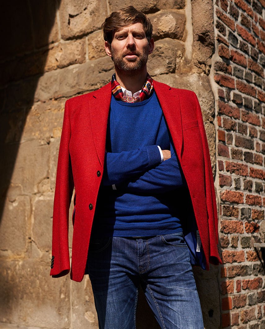 Harris Tweed Sakko ''London'' in red Twill - Wellington of Bilmore