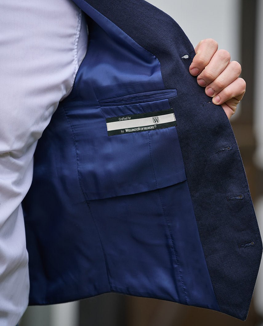Herren Leinenweste ''Wales'' in navy - Wellington of Bilmore