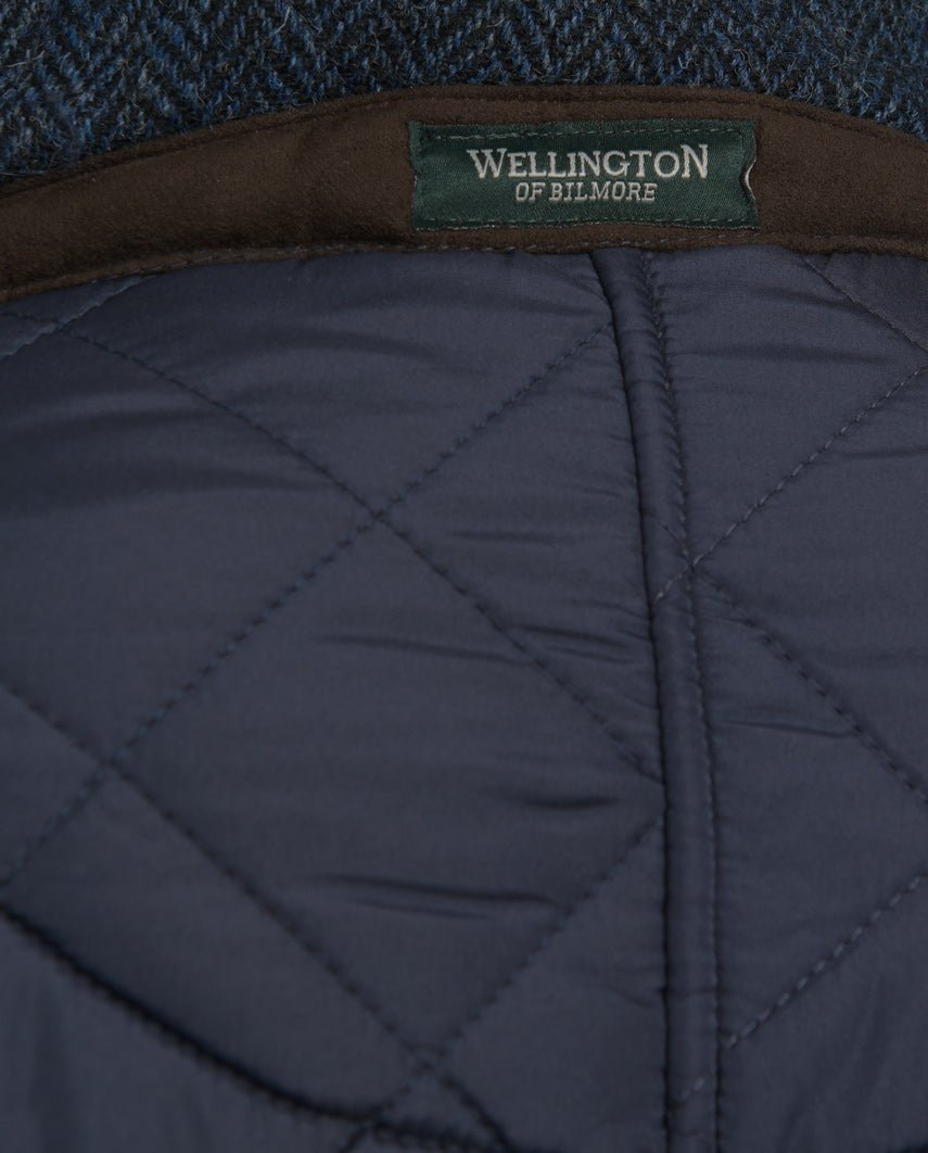 Steppmantel ''Gabby'' mit Tweed Besatz in navy - Wellington of Bilmore